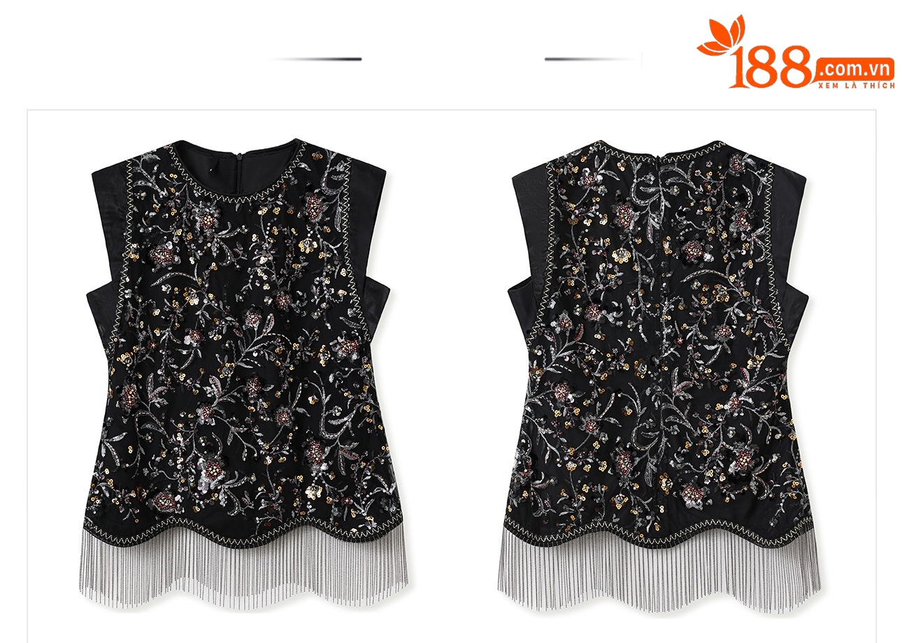 Set vest nữ công sở thêu sequin tua rua — bộ đồ, nửa váy, Trang chủ chi tiết 19