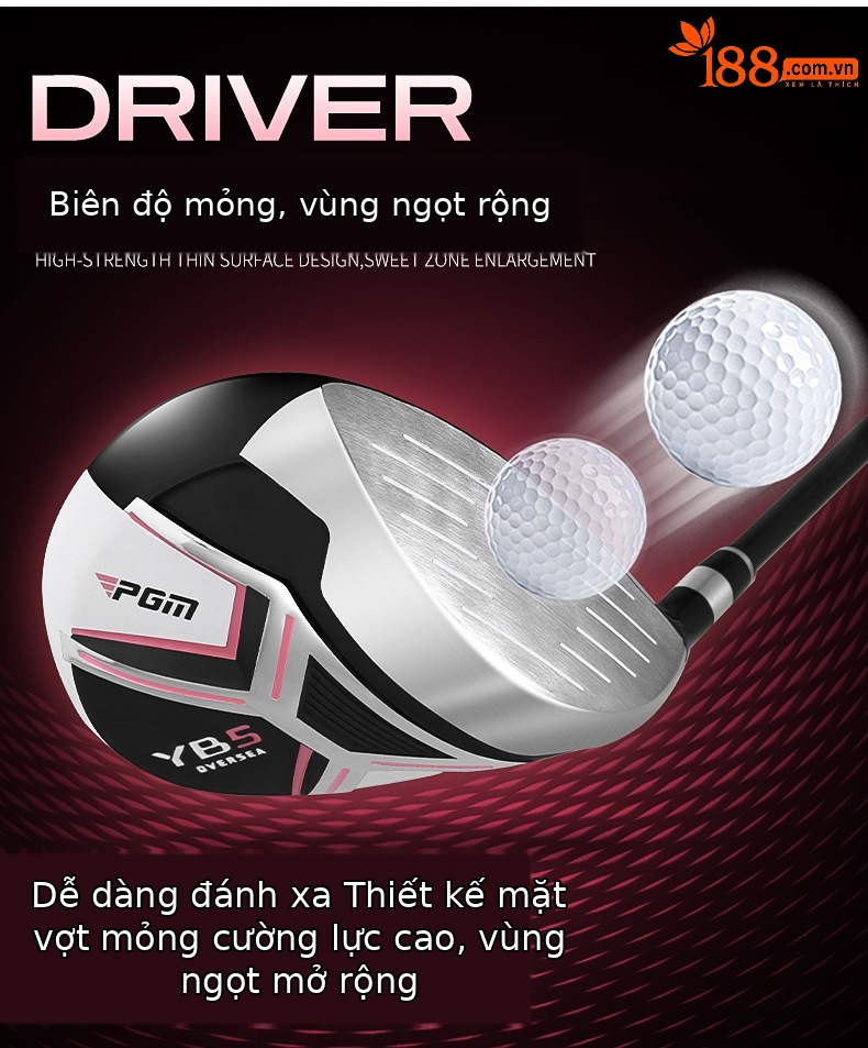 Bộ gậy golf nữ PGM YB5 11 chiếc (tay phải) kèm túi đựng — LTG073-碳杆身11支, LTG073-钢杆身11支 chi tiết 5