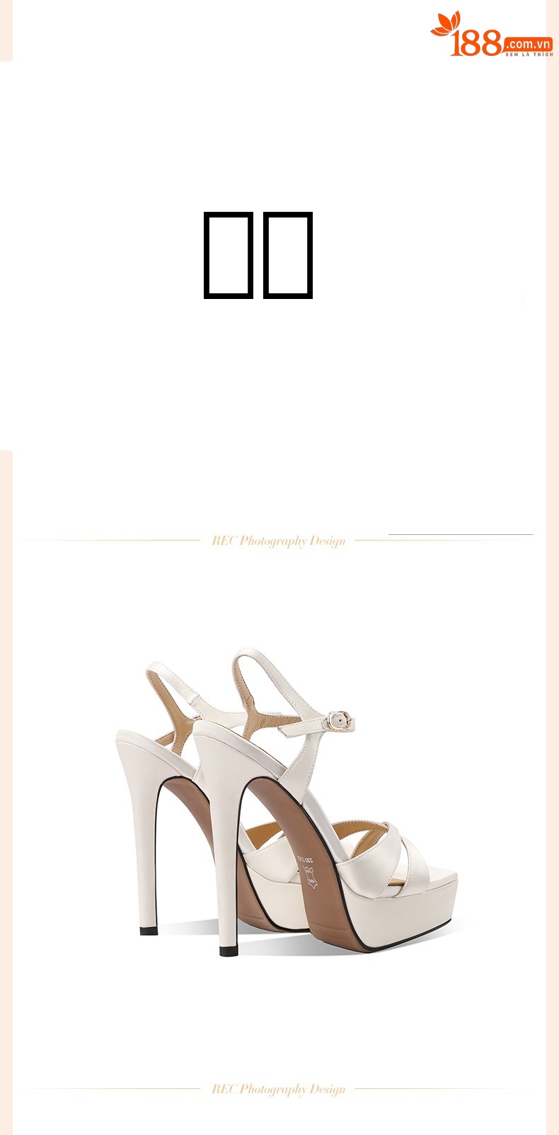 Sandal cao gót nữ hở mũi đế platform gót siêu cao 12 cm — Champagne màu chi tiết 7