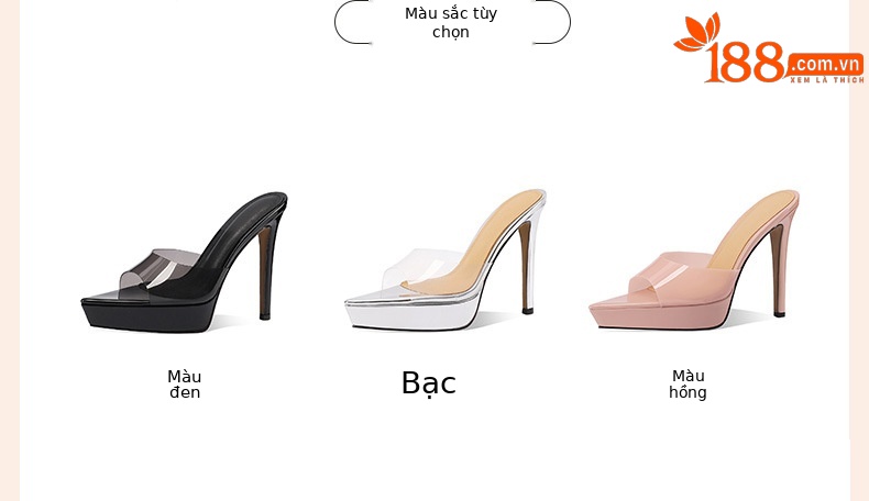 Sandal cao gót nữ đế xuồng platform phong cách Hàn Quốc, gót siêu cao 12 cm — đen chi tiết 1