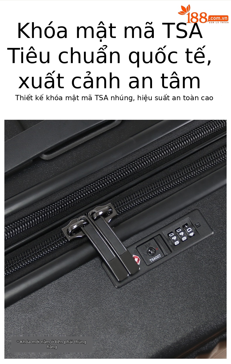 Vali PC nhẹ du lịch 20 inch mở rộng dung lượng 20% — màu đen, màu hồng, màu tím, màu trắng chi tiết 11