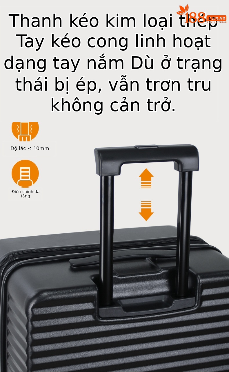 Vali PC nhẹ du lịch 20 inch mở rộng dung lượng 20% — màu đen, màu hồng, màu tím, màu trắng chi tiết 9