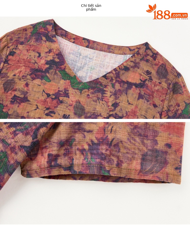 Đầm maxi nữ cotton linen in họa tiết thắt eo 2025 — Màu ảnh 03, Màu ảnh 04, Màu ảnh 01, Màu ảnh 02 chi tiết 29