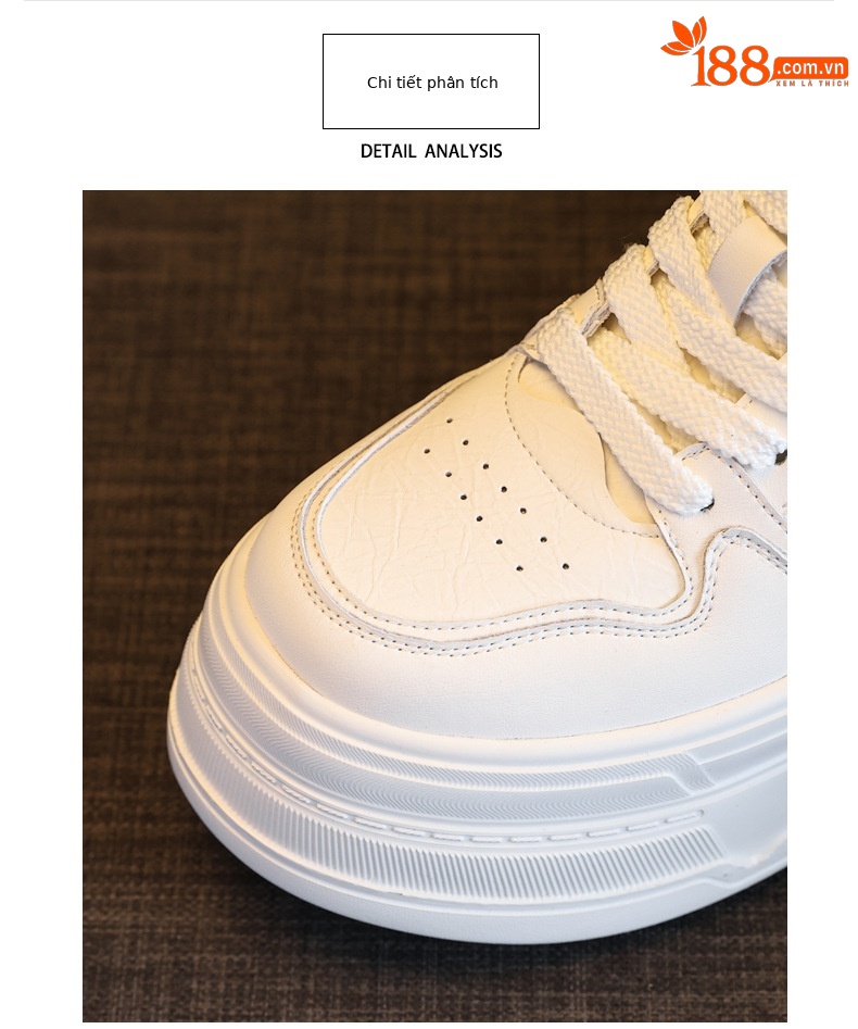 Giày sneaker nữ chunky đế dày tăng chiều cao 8 cm, phong cách trẻ trung — màu be chi tiết 7