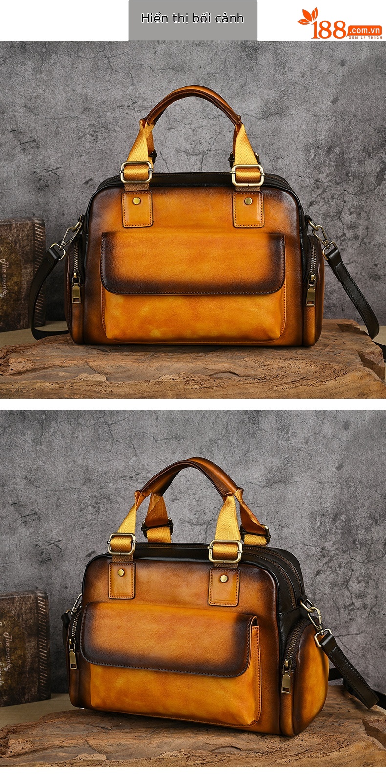 Túi xách tay nữ da bò cổ điển phong cách châu Âu, đa năng xách tay và đeo chéo, kích thước 32×16×22 cm — Đỏ cổ điển chi tiết 13