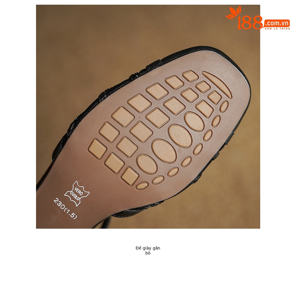 Giày sandal cao gót nữ hở mũi da cừu lưới gót vuông quai chữ T — đen chi tiết 18