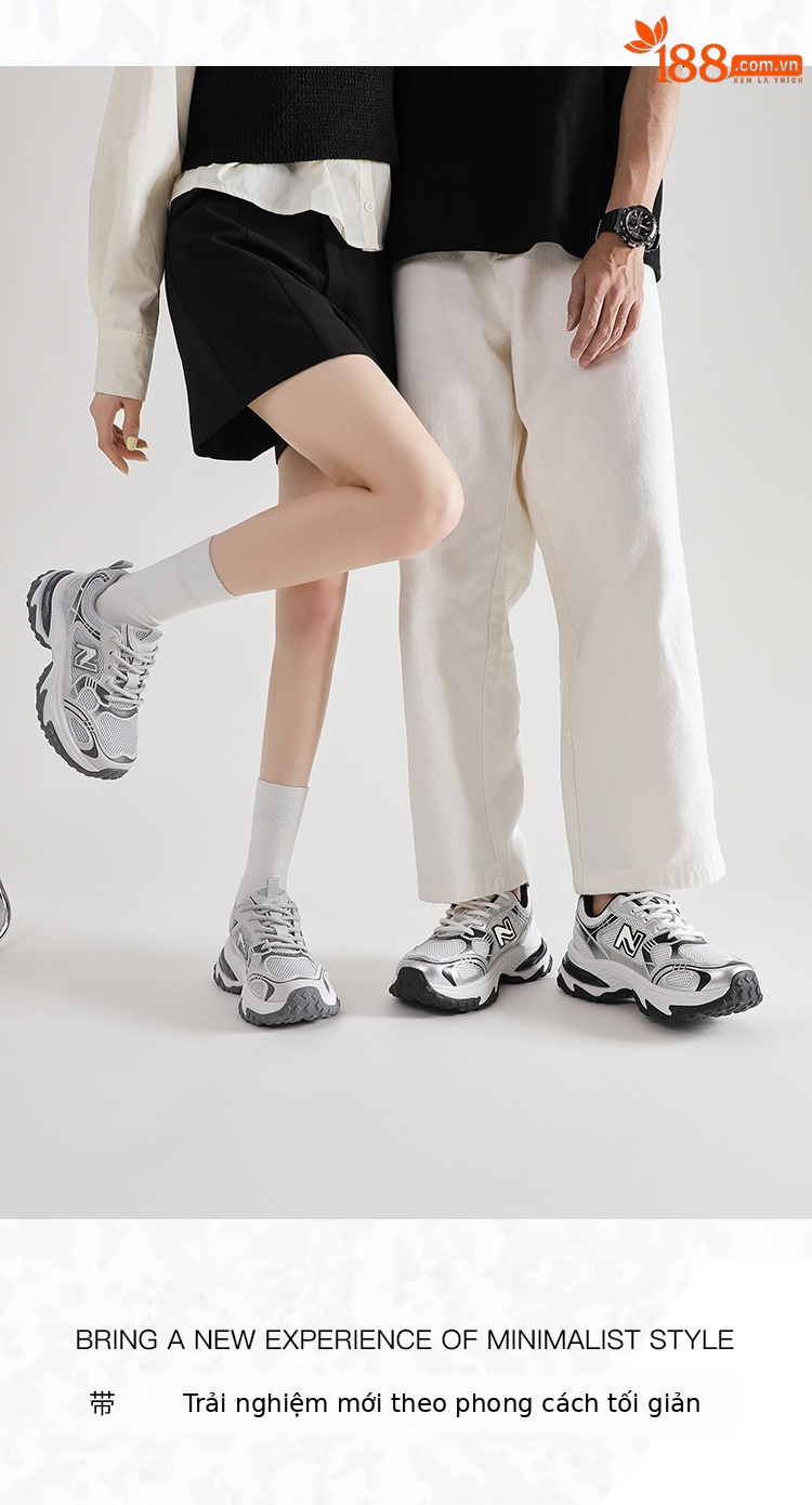 Giày sneaker nữ chunky đế dày phong cách cổ điển Balance N chữ 1819 — 1819 Xám Sương Đêm chi tiết 7