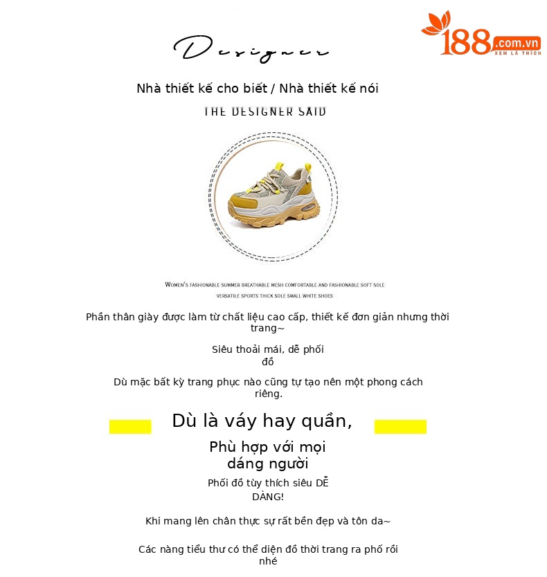 Giày sneaker nữ chunky đế dày phong cách retro, tăng chiều cao, đính đá lấp lánh — M2911 vàng, M2911 be, M2911 đỏ, M2911 xanh lá chi tiết 4