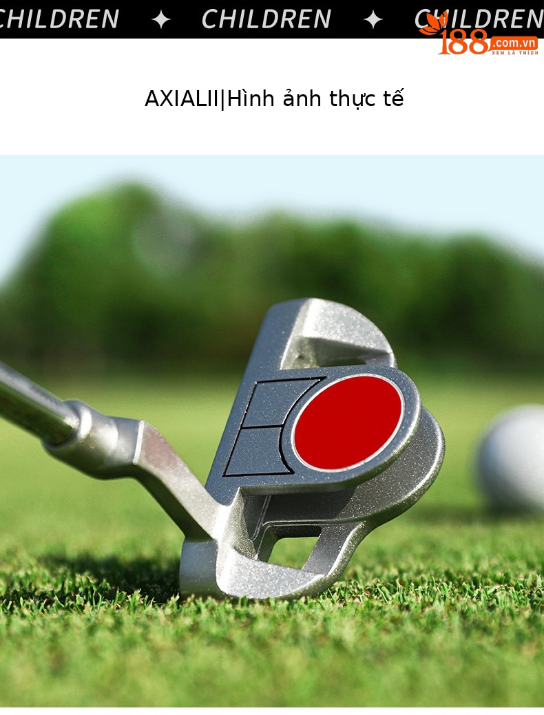 （115-135cm）Hồng phấn Putter【Có đường ngắm/Mặt gậy dung sai cao/Tay cầm chống trượt】JRTUG015