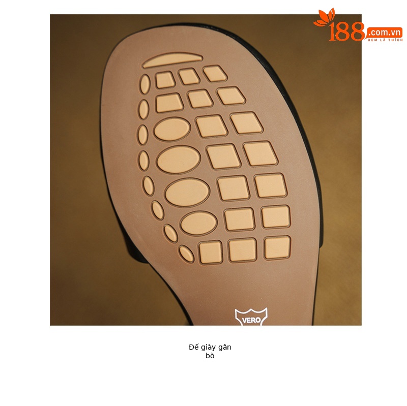 Dép sandal nữ quai ngang mũi tròn đế bằng da bò phong cách retro — màu nâu chi tiết 20