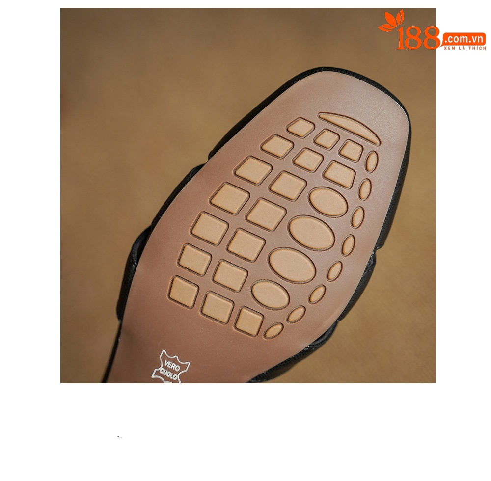 Sandal nữ da cừu mũi nhọn quai khóa gót thô 9 cm — đen chi tiết 19