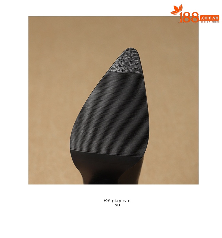 Giày mule nữ da bò mũi nhọn gót cao 7 cm phong cách Âu Mỹ — đen chi tiết 20
