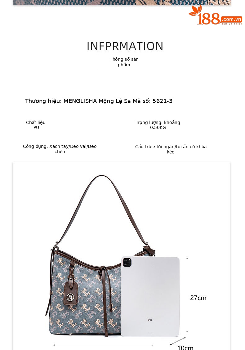 Túi tote nữ phong cách Hàn Quốc đeo chéo, dung tích lớn, thiết kế đơn giản, phù hợp đi làm và dạo phố chi tiết 8