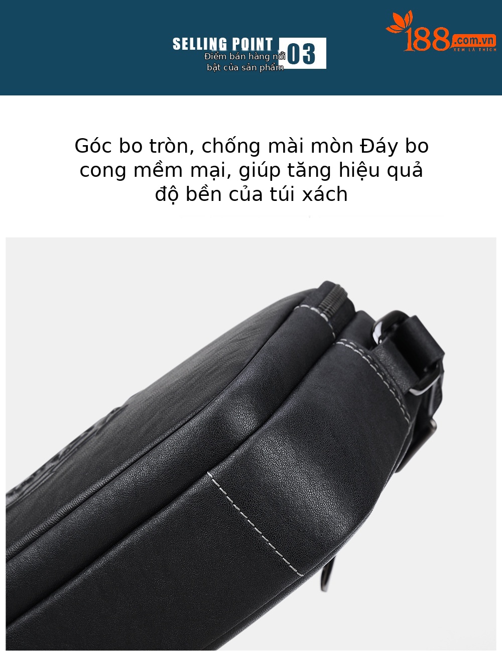 Túi đeo chéo nam da bò thật nhỏ vuông thời trang chi tiết 7