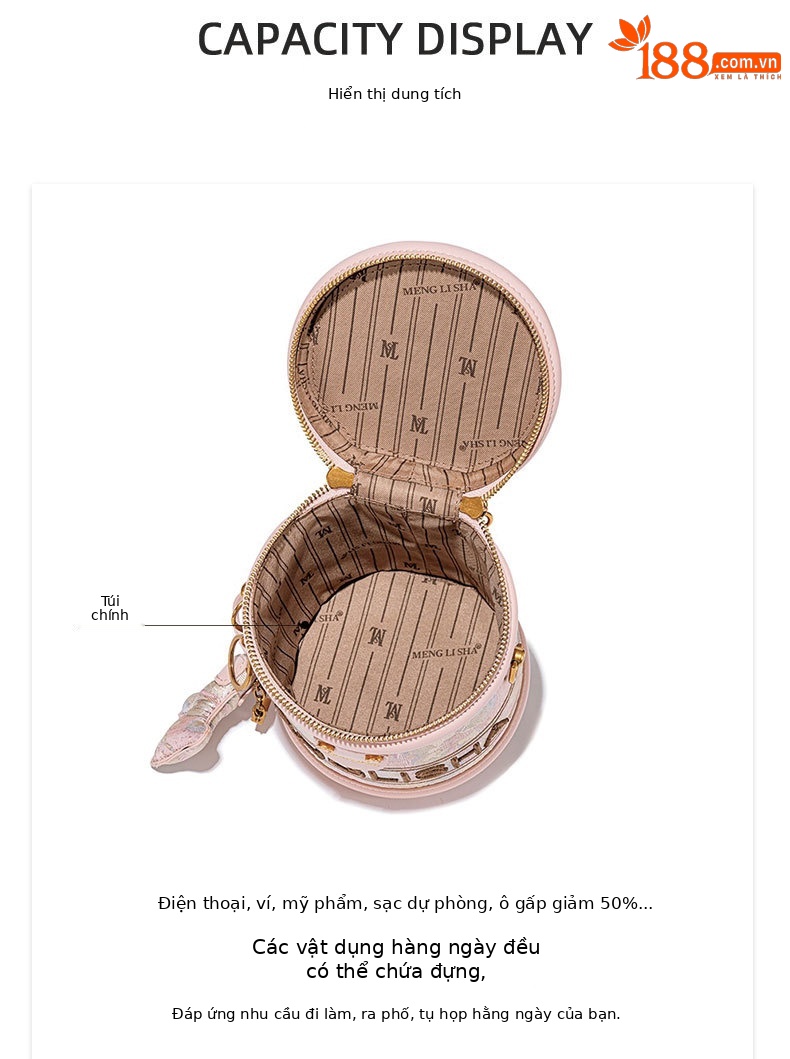 Túi bucket nữ dây rút phong cách sang trọng cao cấp dung tích lớn đeo chéo vai đi làm chi tiết 8