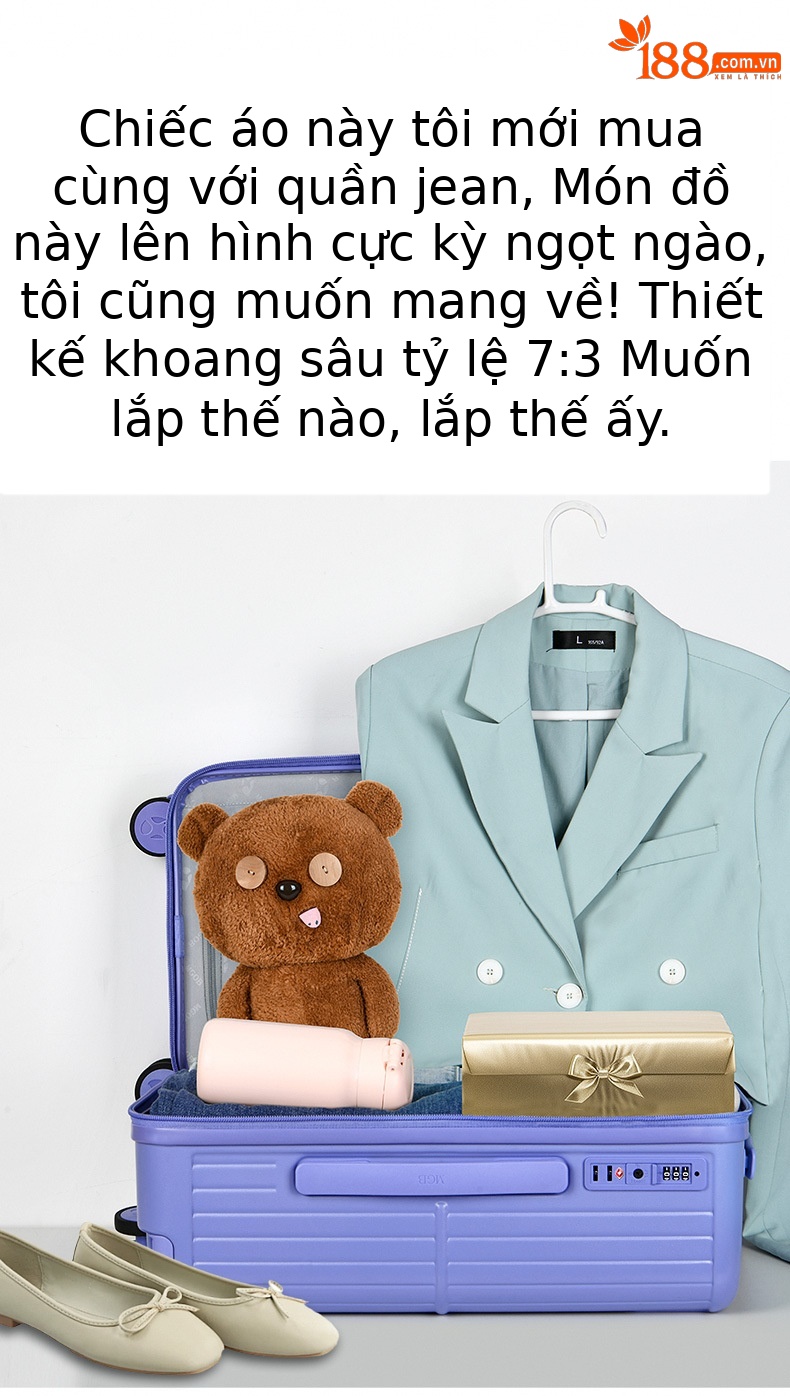Vali nhựa PC chống rơi 26 inch bánh xe đa năng dung tích lớn — Màu kim loại súng chi tiết 8