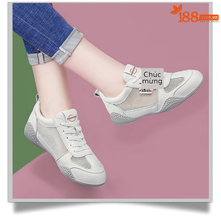 Giày sneaker nữ da thật lưới thoáng khí đế mềm phong cách cổ điển gót 2.5 cm — L 58219m Mẫu lưới thoáng khí màu xám/chiều cao gót 2.5cm, L58219 mẫu lưới thoáng khí màu hồng/chiều cao gót 2.5cm, L58219 lưới đen thoáng khí/mẫu cao gót 2.5cm, L58219 lưới trắng thoáng khí/mẫu chiều cao gót 2.5cm chi tiết 5
