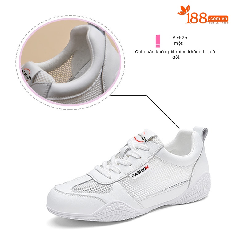 Giày sneaker nữ da thật lưới thoáng khí đế mềm phong cách cổ điển gót 2.5 cm — L 58219m Mẫu lưới thoáng khí màu xám/chiều cao gót 2.5cm, L58219 mẫu lưới thoáng khí màu hồng/chiều cao gót 2.5cm, L58219 lưới đen thoáng khí/mẫu cao gót 2.5cm, L58219 lưới trắng thoáng khí/mẫu chiều cao gót 2.5cm chi tiết 17