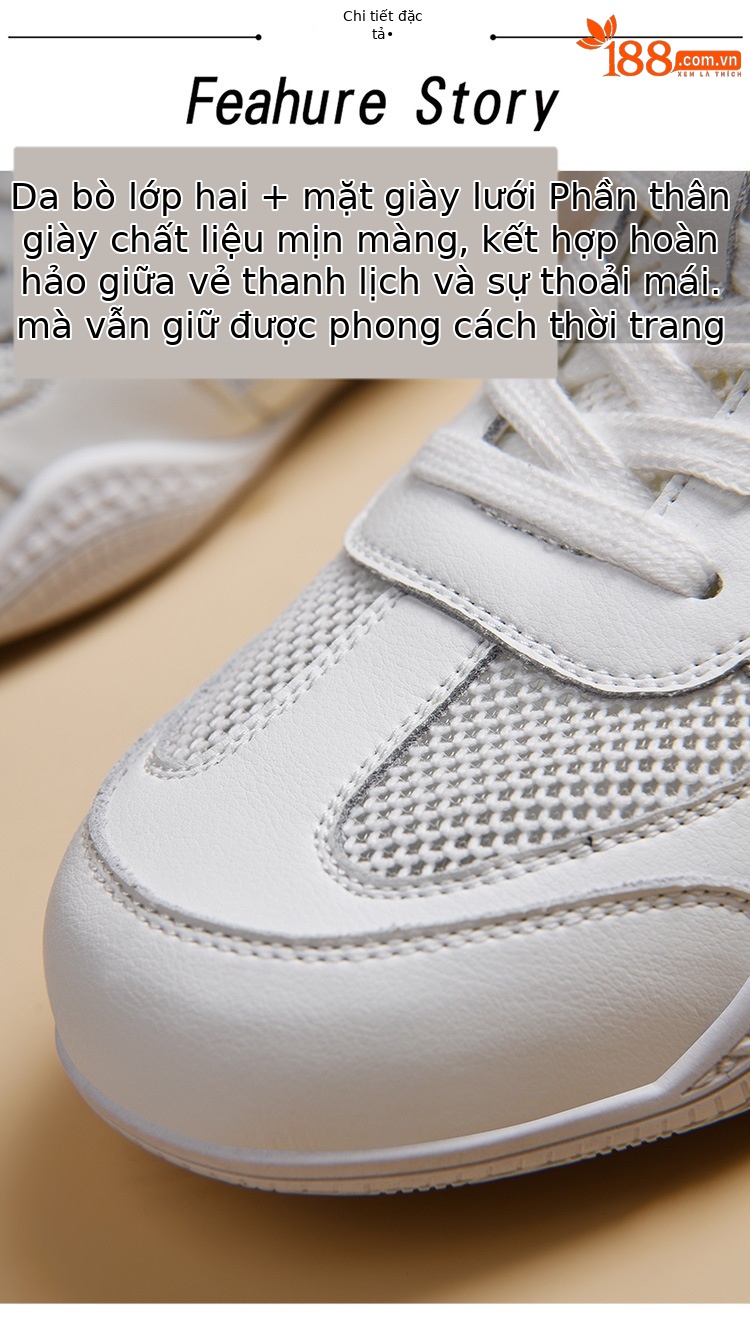 Giày sneaker nữ da thật lưới thoáng khí đế mềm phong cách cổ điển gót 2.5 cm — L 58219m Mẫu lưới thoáng khí màu xám/chiều cao gót 2.5cm, L58219 mẫu lưới thoáng khí màu hồng/chiều cao gót 2.5cm, L58219 lưới đen thoáng khí/mẫu cao gót 2.5cm, L58219 lưới trắng thoáng khí/mẫu chiều cao gót 2.5cm chi tiết 18