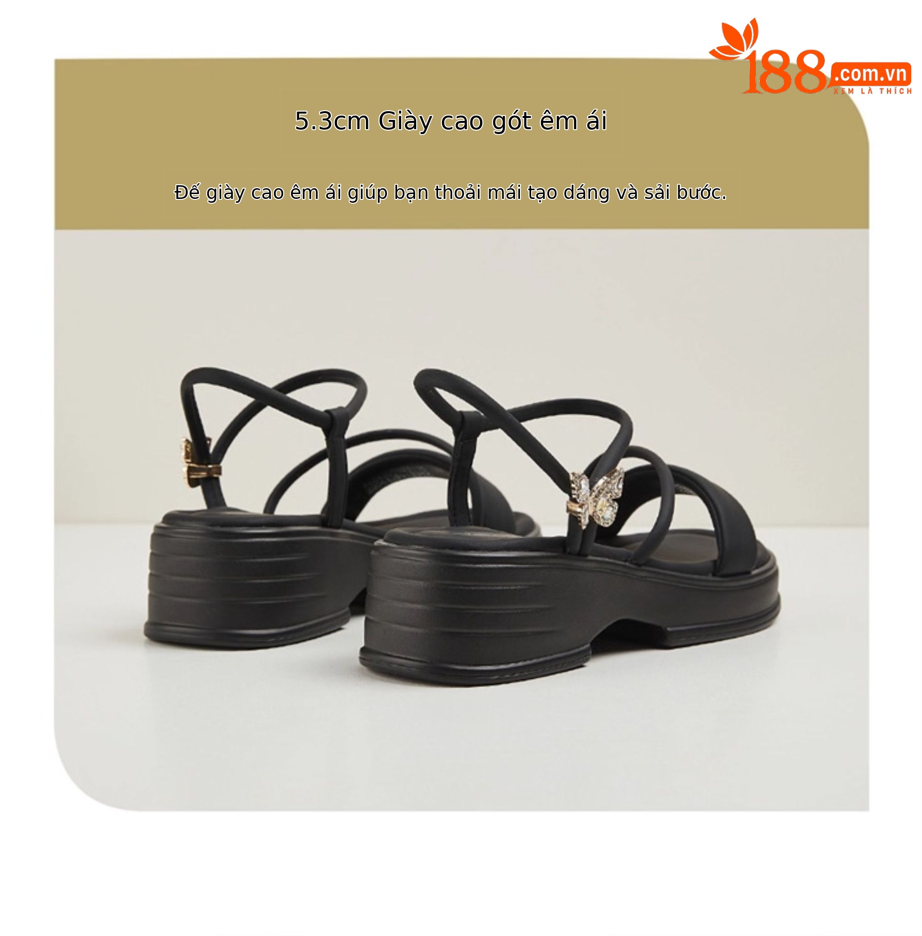 Dép sandal nữ quai chữ V đế dày mềm mùa hè 2025 — 4624303023m màu, 4624303023 màu đen chi tiết 4