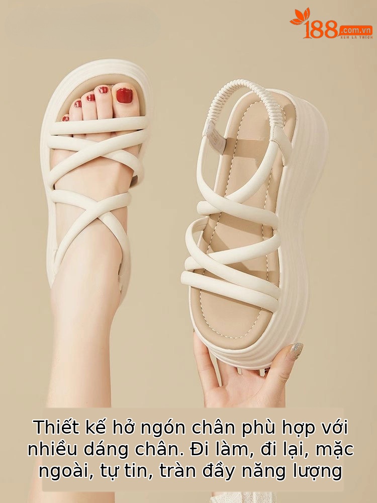 Sandal La Mã nữ đế xuồng tăng chiều cao 7.2 cm mùa hè 2025 — 4624101120m màu - [Đế dày nhẹ 7.2CM], 4624101120 Đen - [Đế dày nhẹ 7.2CM]