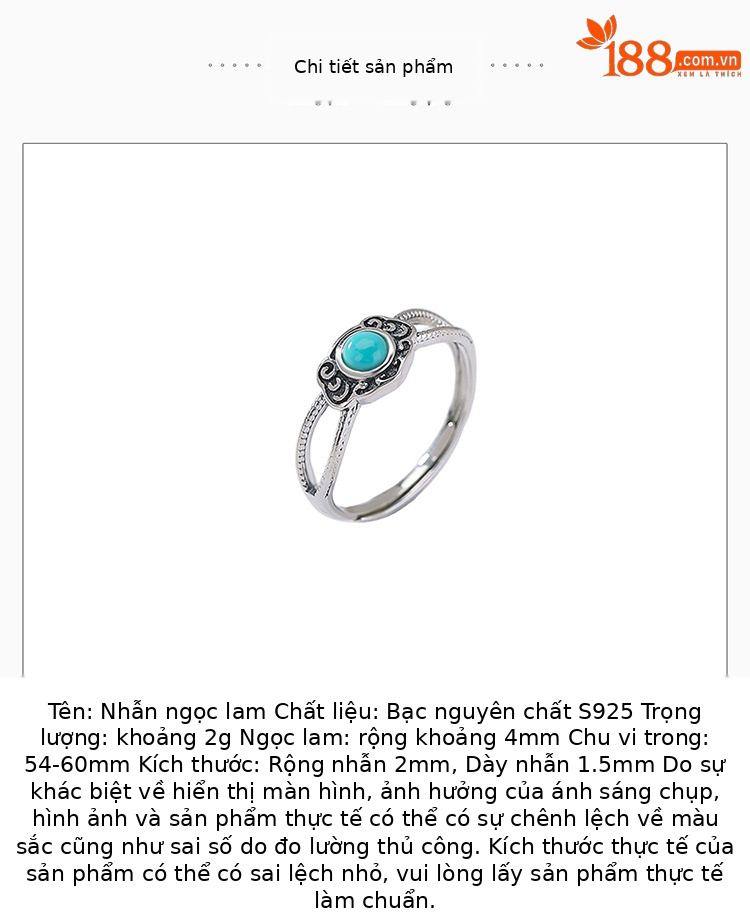 Nhẫn bạc S925 hình hạt tròn xoắn phong cách Trung Hoa retro — một mảnh chi tiết 2