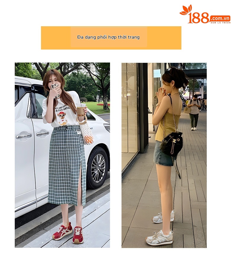 Giày sneaker nữ da thật đế chunky tăng chiều cao phong cách cổ điển — M2912 phẳng màu đỏ, M2912 đáy phẳng màu be, M2912-1 nâng cao bên trong màu be, M2912-1 nâng cao bên trong màu đỏ chi tiết 7