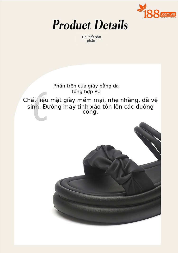 Dép sandal nữ đế xuồng cao phong cách La Mã đi biển mùa hè 2025 — 4623303089m màu, 4623303089 màu đen, 4624303102m màu, 4624303102 màu đen chi tiết 4