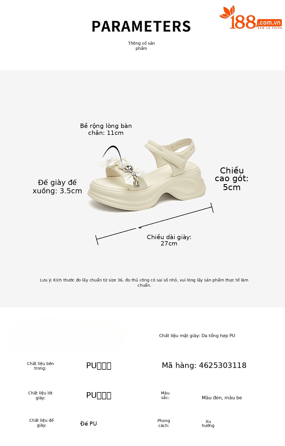 Dép sandal nữ quai chữ V đế dày mềm mại, gót 5 cm, mùa hè 2025 — 4625303118 đen [chiều cao gót 5cm ], 4625303118m màu [gót cao 5cm ] chi tiết 1