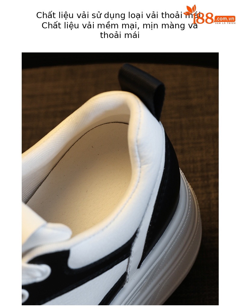Giày sneaker nữ đế dày tăng chiều cao 8 cm phong cách platform — đen chi tiết 8