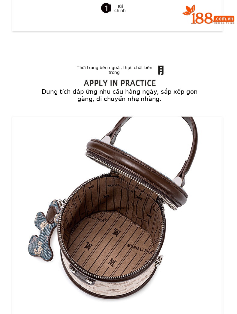 Túi bucket nữ rút dây thiết kế mới xuân hè, đeo chéo một vai, thời trang đi làm đa năng chi tiết 12
