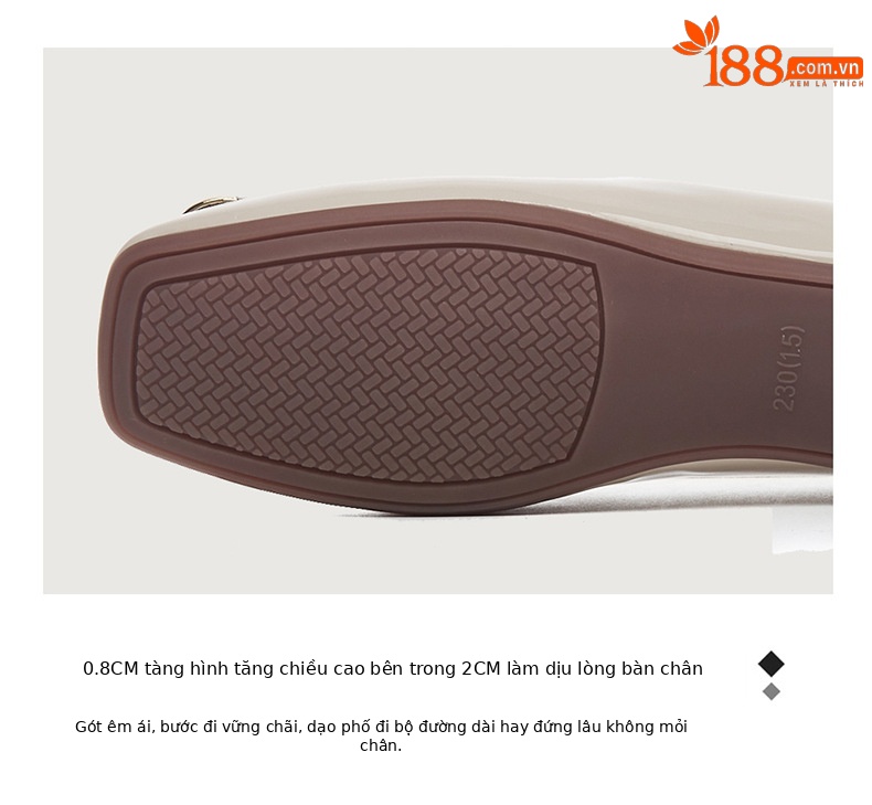 Giày bệt nữ mũi tròn đế bằng phong cách ballet flat – giày da thời trang mùa hè 2025 — Đen 4624101005, Đỏ 4623101054, Đỏ4624101005, Màu be 4623101054 chi tiết 1