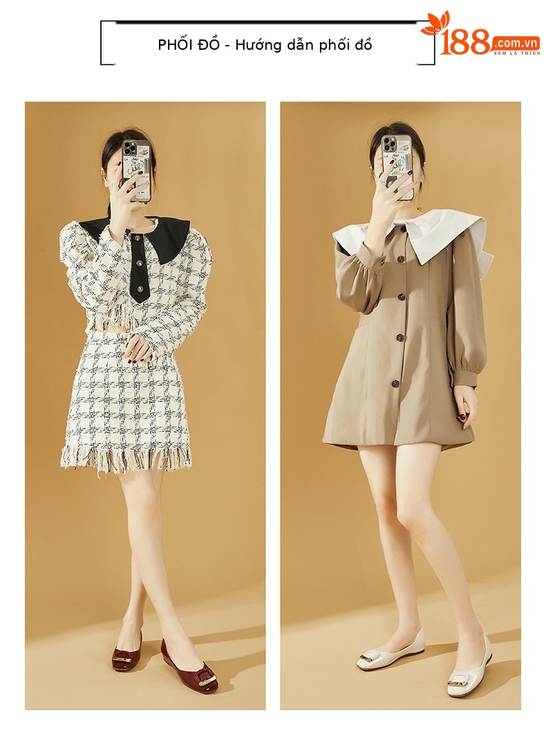 Giày bệt nữ mũi tròn đế bằng phong cách ballet flat – giày da thời trang mùa hè 2025 — Đen 4624101005, Đỏ 4623101054, Đỏ4624101005, Màu be 4623101054 chi tiết 2