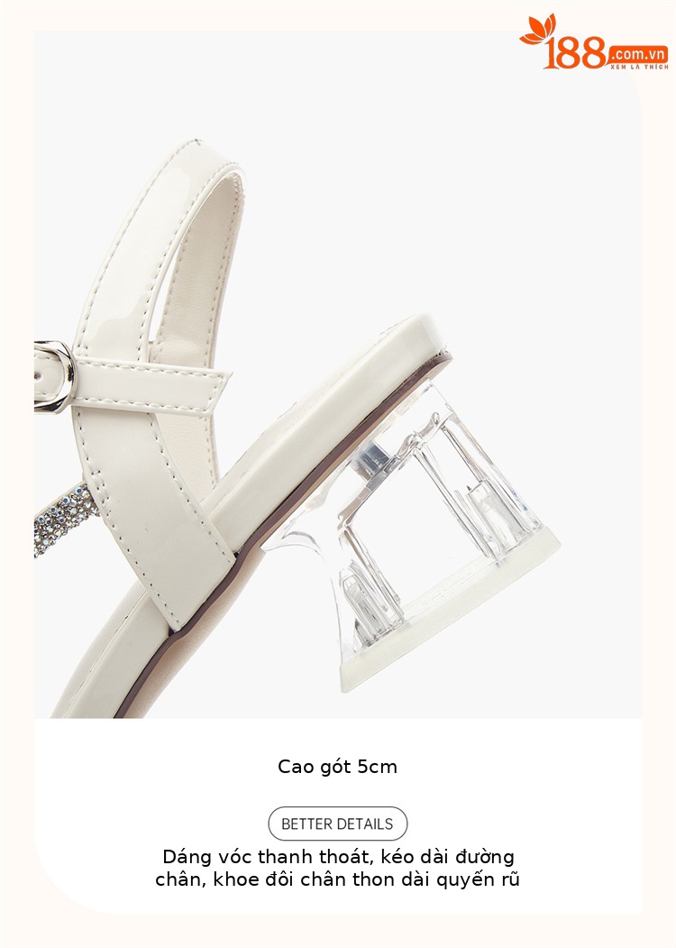 Sandal cao gót nữ đính đá phong cách Pháp gót dày 9 cm — 4623303008m màu, 4624303086m màu, 4623303008màu vàng, 4624303086 bạc chi tiết 4