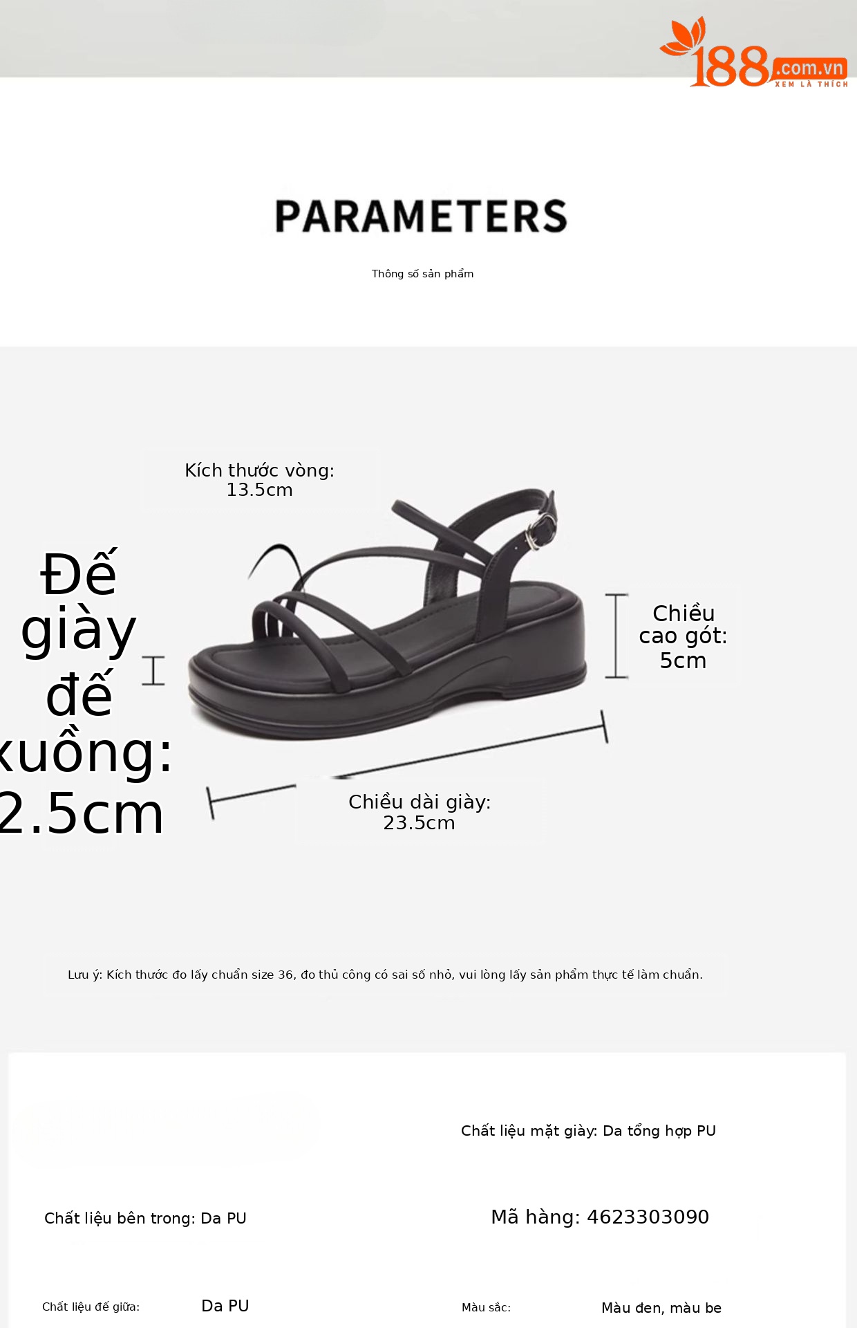 Dép sandal nữ đế dày quai chữ V mềm mại mùa hè 2025 — Màu be4623303090, Đen4623303090 chi tiết 1