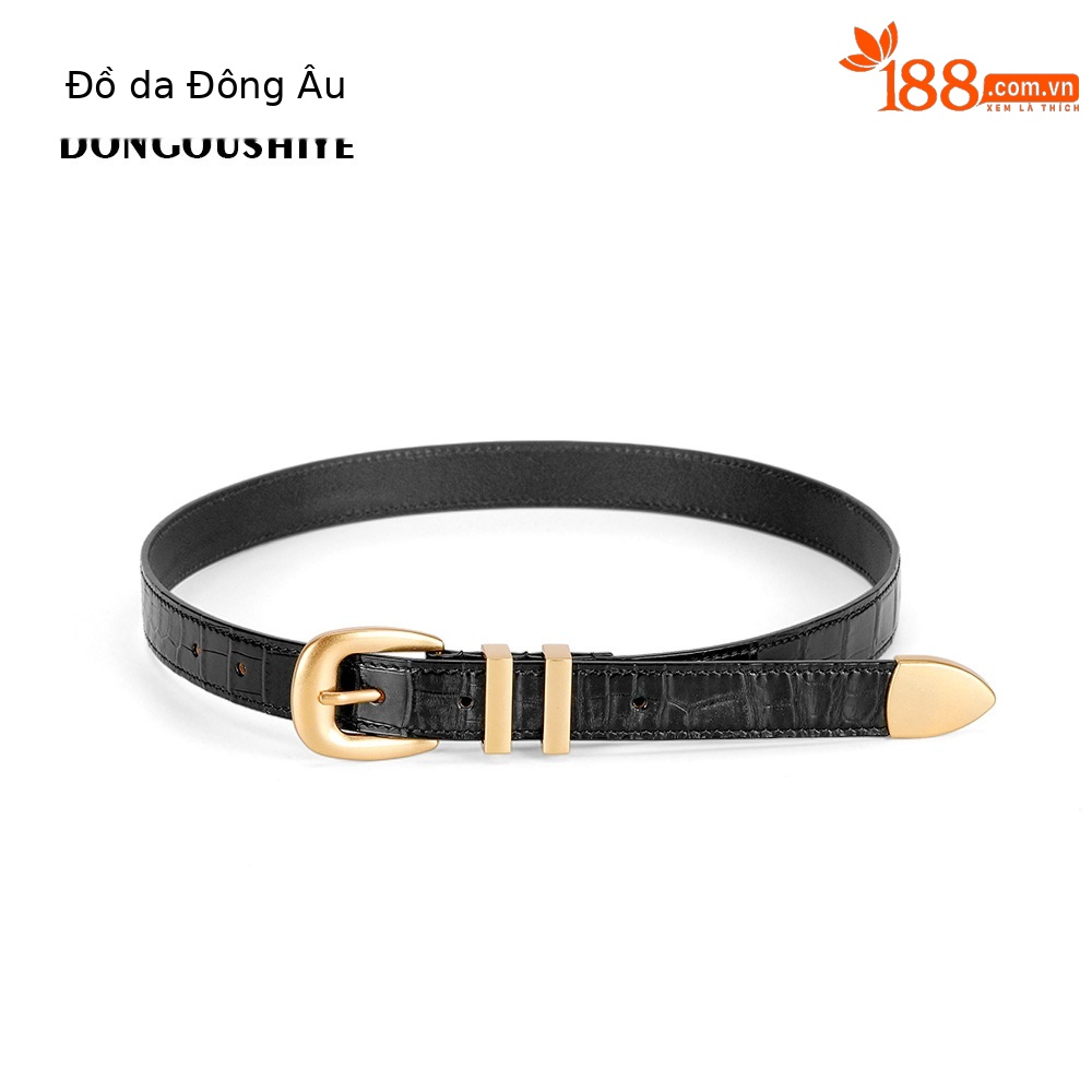 Thắt lưng nữ da cá sấu Đông Âu 2026 khóa cài bản nhỏ phối váy — 100cm, 90cm, 95cm