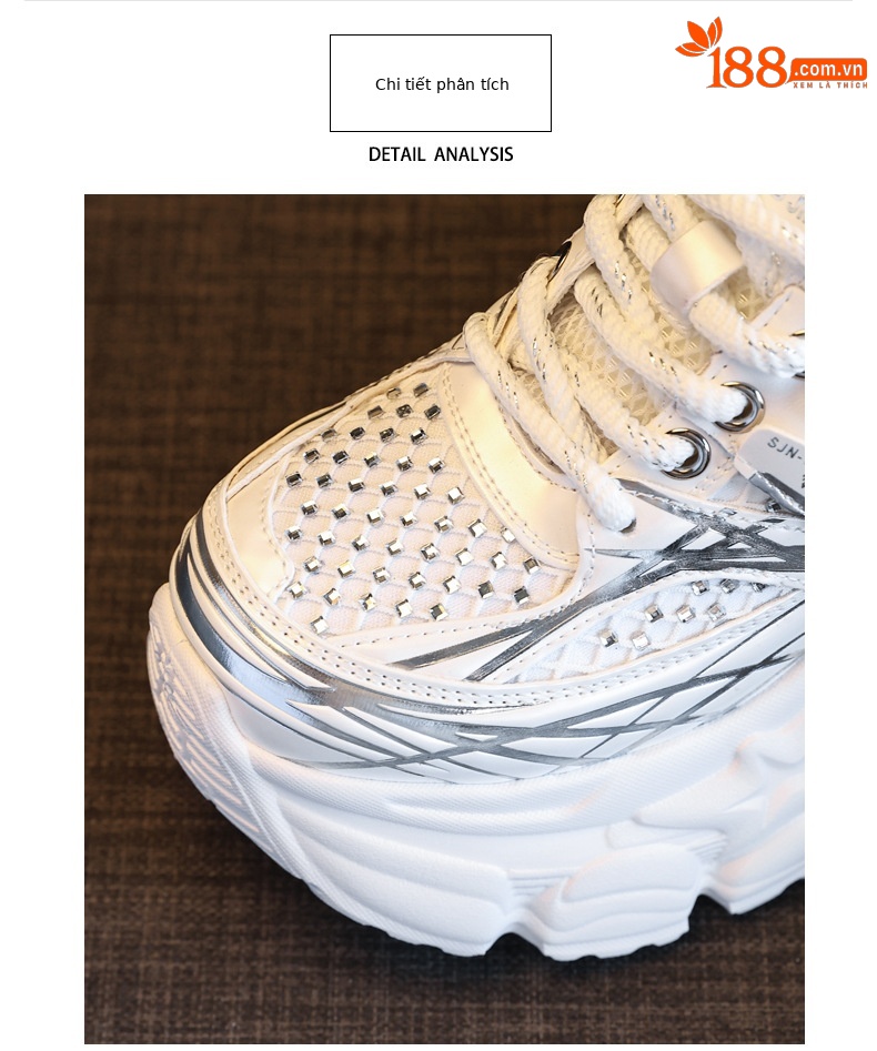 Giày sneaker nữ đế dày platform tăng chiều cao phong cách hot trend — đen chi tiết 7