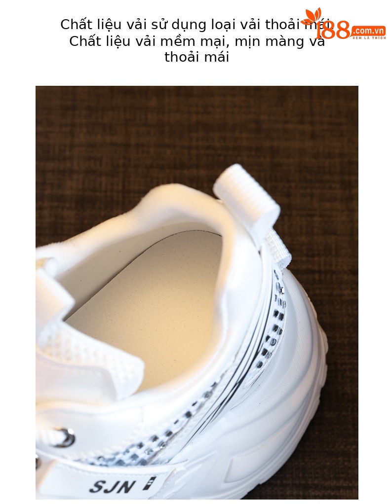 Giày sneaker nữ đế dày platform tăng chiều cao phong cách hot trend — đen chi tiết 8