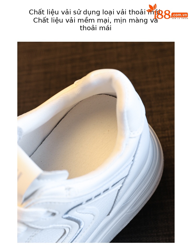 Giày sneaker nữ đế xuồng 8cm tăng chiều cao phong cách đa năng — đen chi tiết 8