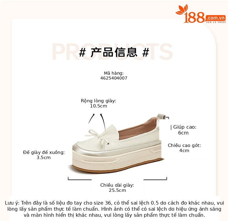 Giày lười đế dày nữ hè 2025 – sneaker đế xuồng mềm, form thể thao — 4625101494m màu/chiều cao gót 4CM, 4625404007m màu sắc/Chiều cao gót 4CM, 4625101072 đen/gót cao 7CM, 4625404007 Màu vàng / Chiều cao gót 4CM chi tiết 2