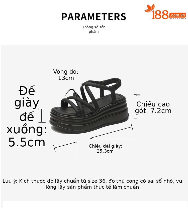 Dép sandal nữ đế xuồng cao gót mùa hè 2025, đế mềm chống trượt, tăng chiều cao — 4623303078 màu đen, 4624101120 màu đen, 4623303078m màu, 4624303023m màu chi tiết 1