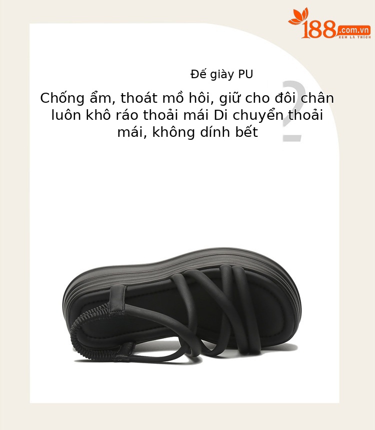 Dép sandal nữ đế xuồng cao gót mùa hè 2025, đế mềm chống trượt, tăng chiều cao — 4623303078 màu đen, 4624101120 màu đen, 4623303078m màu, 4624303023m màu chi tiết 3