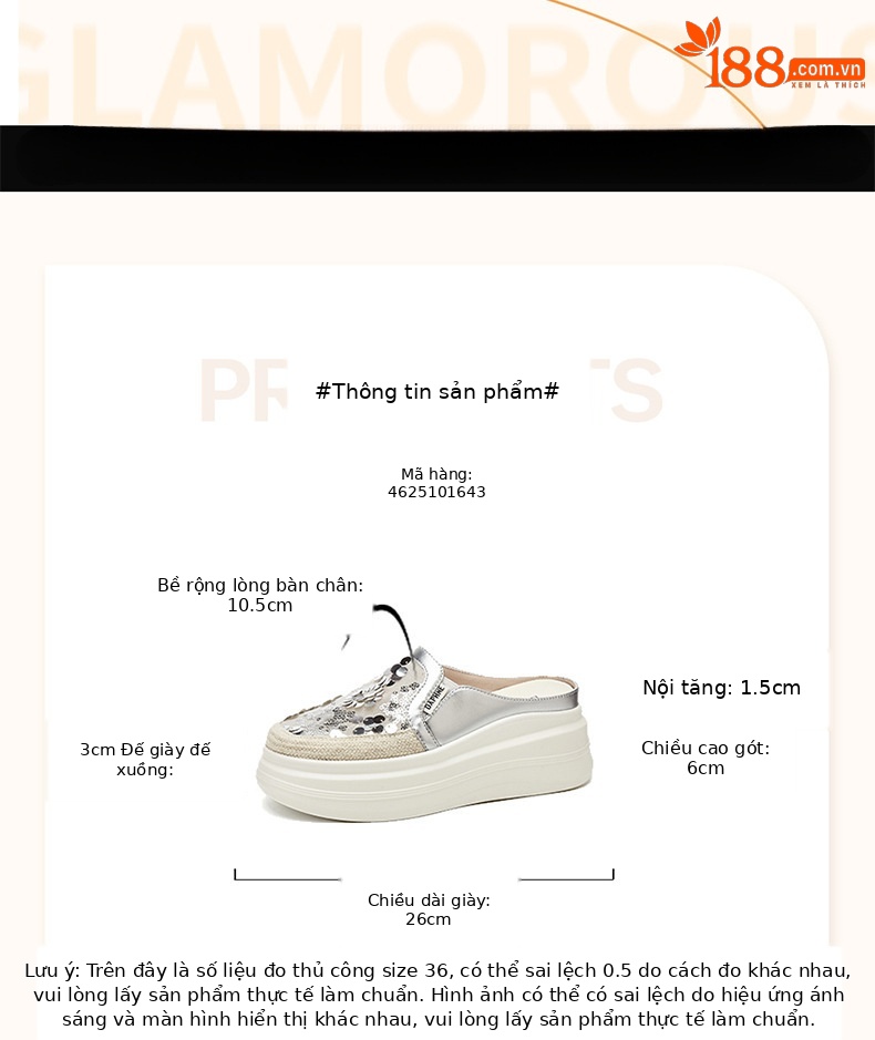 Dép sandal nữ quai chữ V đế dày tăng chiều cao 7,5 cm mùa hè 2025 — 4625101643 Bạc [Tổng chiều cao tăng thêm 7,5CM], 4625101643 Hồng [Tăng tổng chiều cao thêm 7,5CM] chi tiết 2