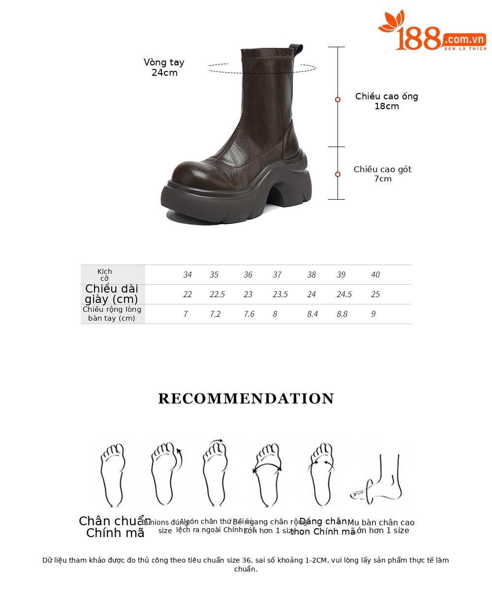 Boot nữ cổ thấp đế dày gót vuông co giãn da thật mùa thu đông — Lớp lót nhung màu nâu, nhung đen, Li đơn màu nâu, Lớp lót đơn màu đen chi tiết 4