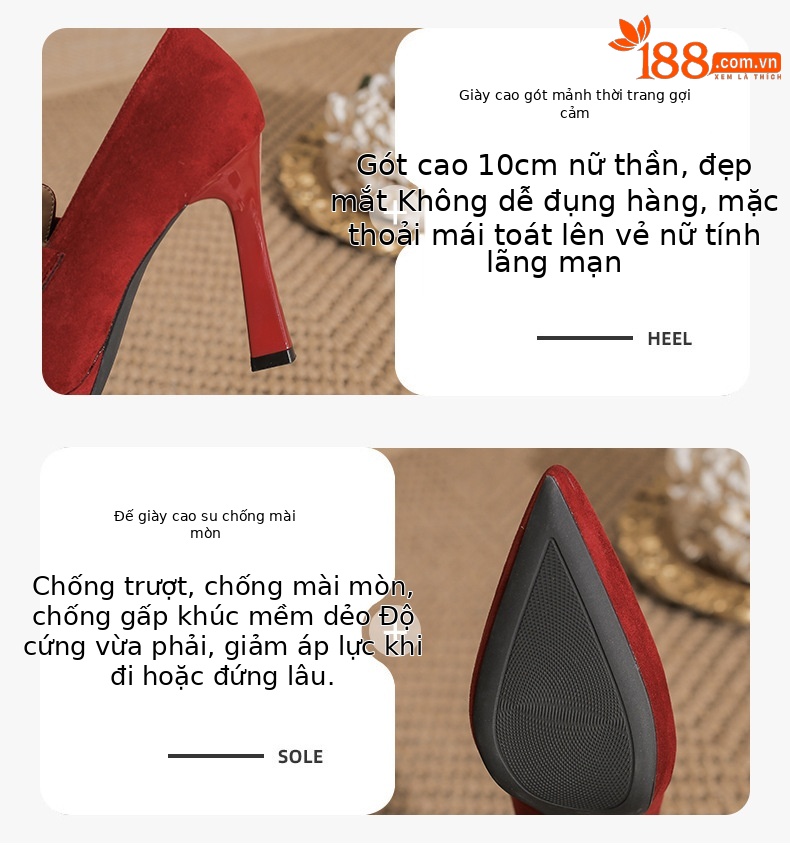 Giày cưới da lộn mũi nhọn đế bệt chống thấm nước — nhung đen chi tiết 2