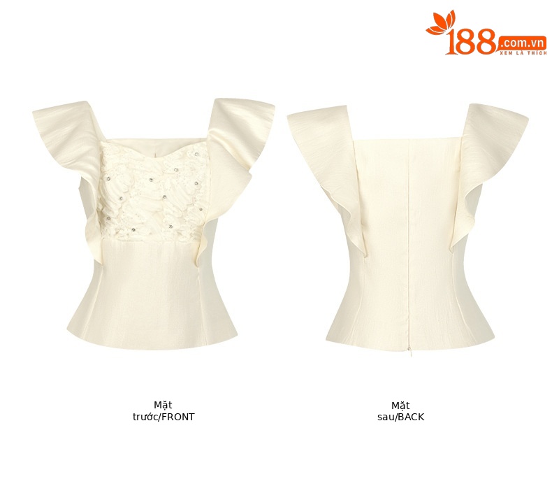 Áo croptop nữ cổ vuông tay ngắn, dáng ôm vừa vặn, thon gọn mùa hè — mơ chi tiết 3
