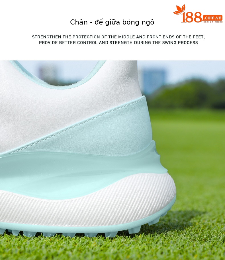 Giày Golf Nữ PGM Chống Thấm Nước Đế Bỏng Ngô Co Giãn Cao Tăng Chiều Cao — Kem muối biển-[Siêu chống nước/Đế giữa bỏng ngô/Giày chống trượt được cấp bằng sáng chế] XZ435, Kem đường bột-[siêu chống thấm nước/đế giữa bỏng ngô/gai chống trượt được cấp bằng sáng chế] XZ435 chi tiết 17