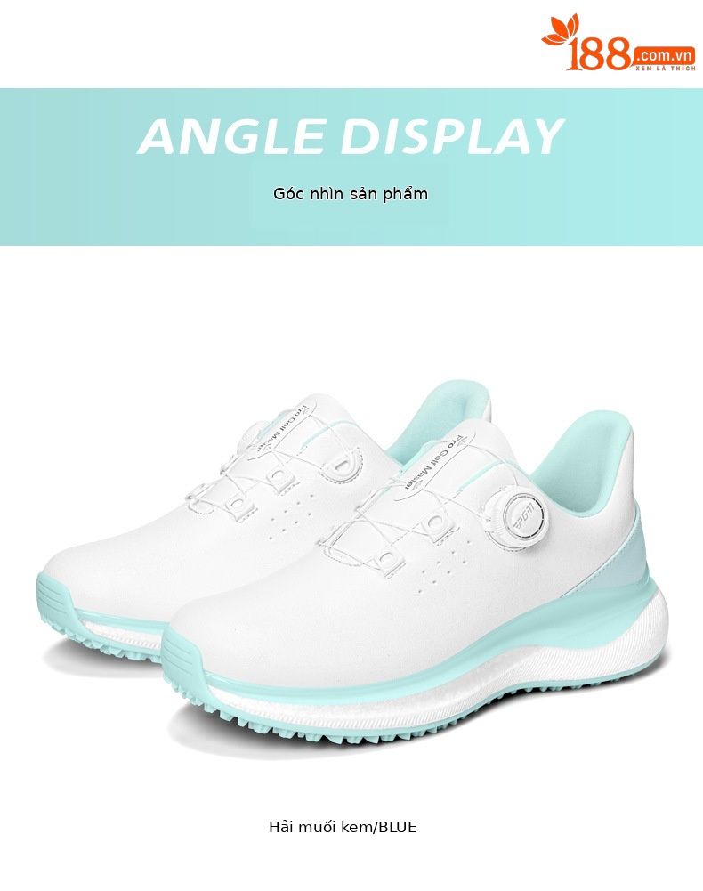 Giày Golf Nữ PGM Chống Thấm Nước Đế Bỏng Ngô Co Giãn Cao Tăng Chiều Cao — Kem muối biển-[Siêu chống nước/Đế giữa bỏng ngô/Giày chống trượt được cấp bằng sáng chế] XZ435, Kem đường bột-[siêu chống thấm nước/đế giữa bỏng ngô/gai chống trượt được cấp bằng sáng chế] XZ435 chi tiết 20