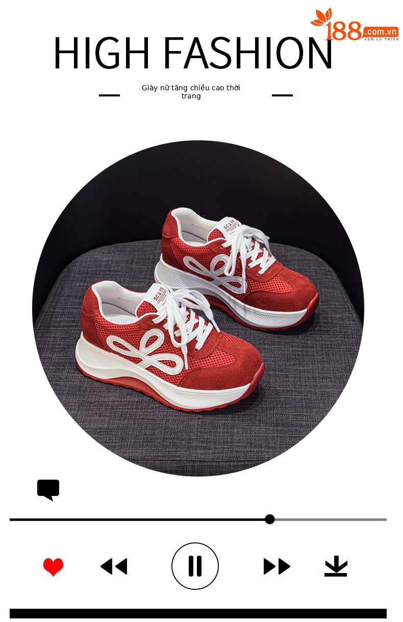Giày sneaker nữ đế dày phong cách Đức phối da lộn màu đỏ Ancola — M2915 mạng đôi màu vàng, M2915- Mạng trong suốt 1m màu, M2915-1 lưới trong suốt màu vàng, M2915 mạng kép màu đỏ chi tiết 5