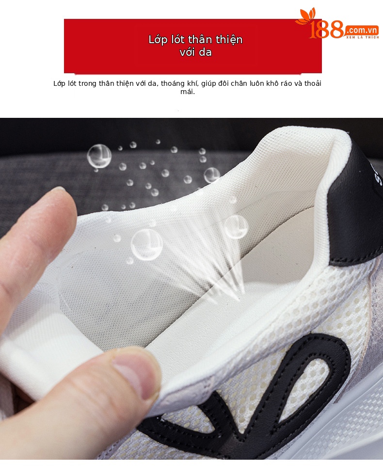 Giày sneaker nữ đế dày phong cách Đức phối da lộn màu đỏ Ancola — M2915 mạng đôi màu vàng, M2915- Mạng trong suốt 1m màu, M2915-1 lưới trong suốt màu vàng, M2915 mạng kép màu đỏ chi tiết 8